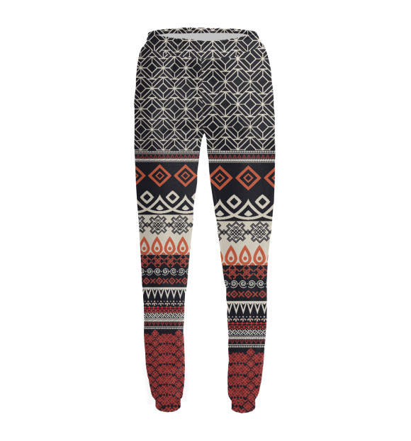 Женские спортивные штаны с изображением Славянский узор цвета Белый