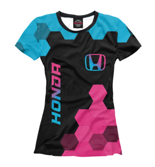 Футболка для девочек Honda Neon Gradient (соты)