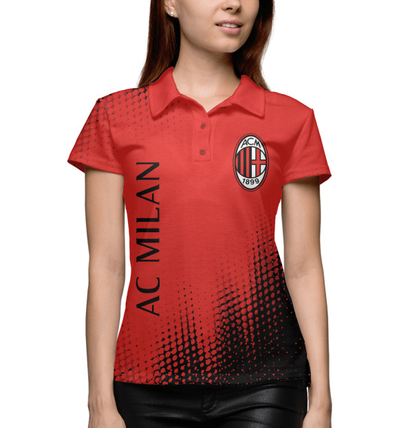 Женское поло с изображением AC Milan / Милан цвета Белый