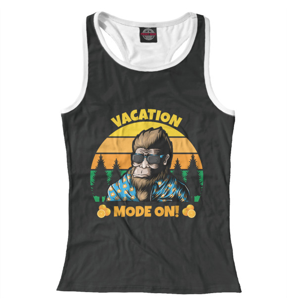 Женская майка-борцовка с изображением Отпуск цвета Белый