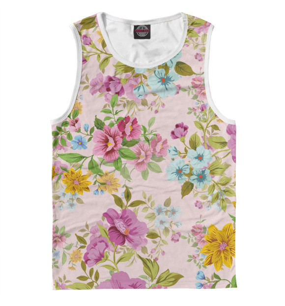 Майка для мальчика с изображением PATTERN art FLOWERS цвета Белый