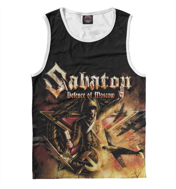Майка для мальчика с притом Sabaton цвета Белый Майка для мальчика с изображением Sabaton цвета Белый