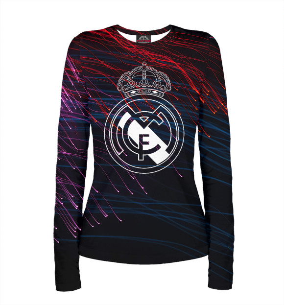 Женский лонгслив с изображением Real Madrid цвета Белый