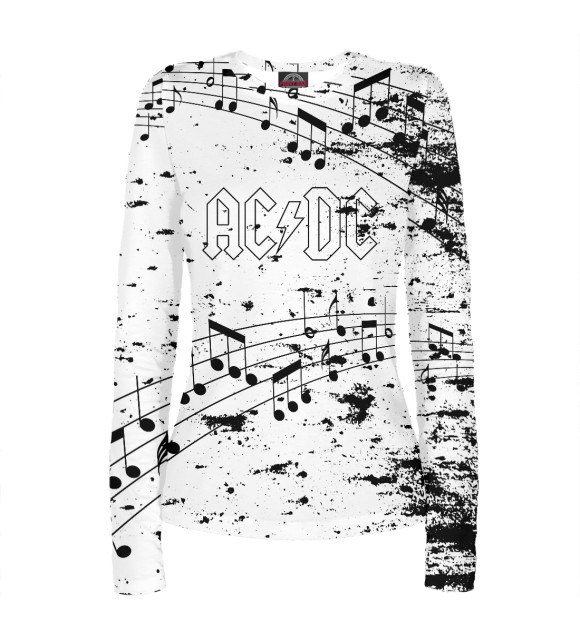 Женский лонгслив с изображением AC/DC цвета Белый
