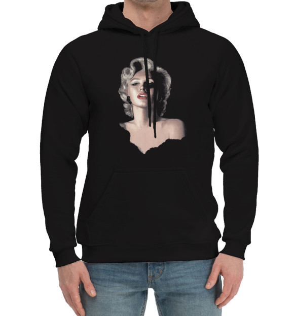Мужской хлопковый худи с изображением Luscious Marilyn цвета Черный