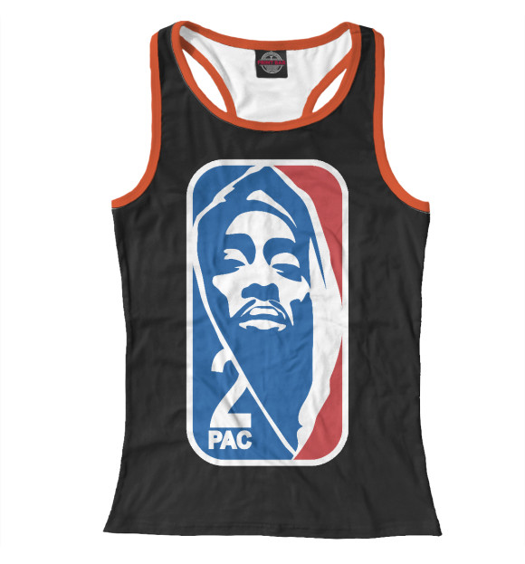 Женская майка-борцовка с изображением 2PAC цвета Белый
