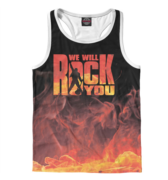 Мужская майка-борцовка с изображением Queen цвета Белый