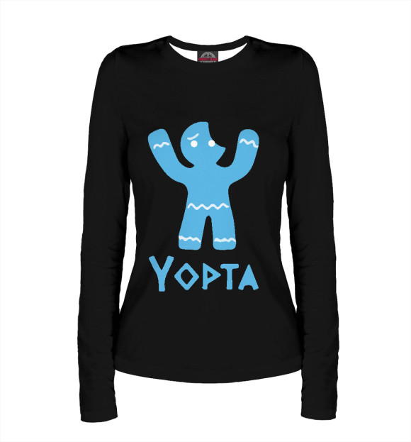 Женский лонгслив с изображением Yopta цвета Белый