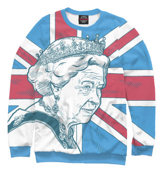 Женский свитшот Королева Елизавета II флаг