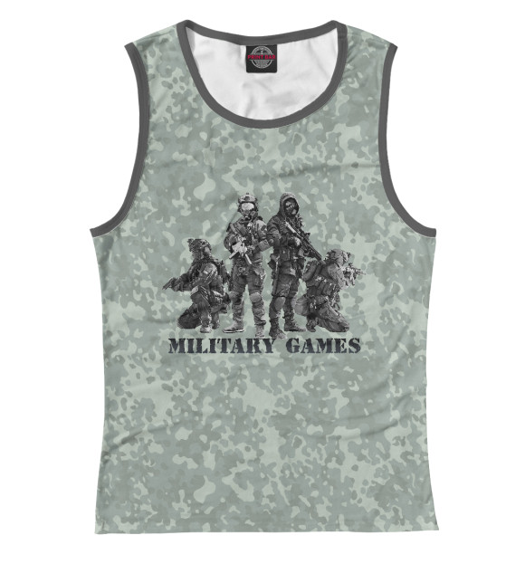 Майка для девочки с изображением Military Games цвета Белый
