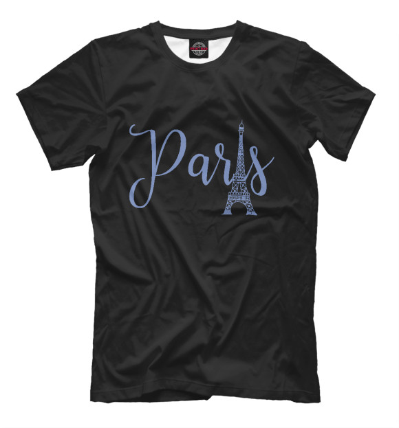 Мужская футболка с изображением Париж цвета Белый