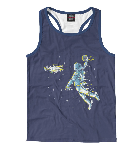 Мужская майка-борцовка с изображением Space Dunk цвета Белый