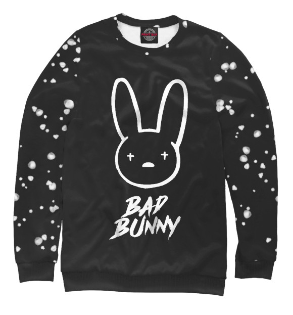 Свитшот для девочек с изображением Bad Bunny цвета Белый