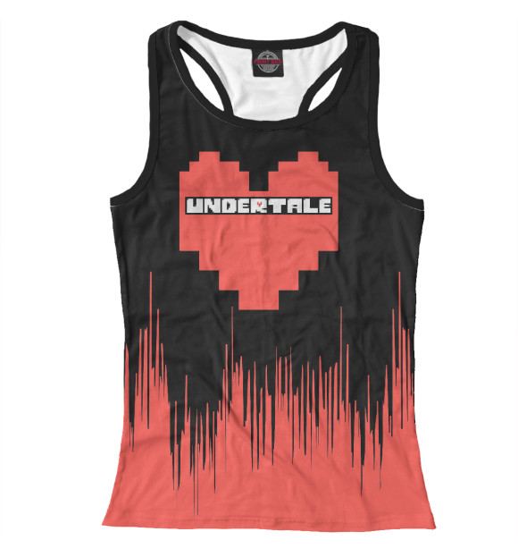Женская майка-борцовка с притом Undertale цвета Белый Женская майка-борцовка с изображением Undertale цвета Белый