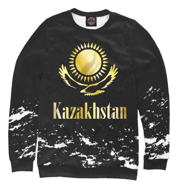 Свитшот для мальчиков с изображением Kazakhstan цвета Белый