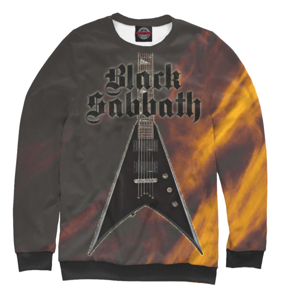 Мужской свитшот с изображением Группа Black Sabbath цвета Белый