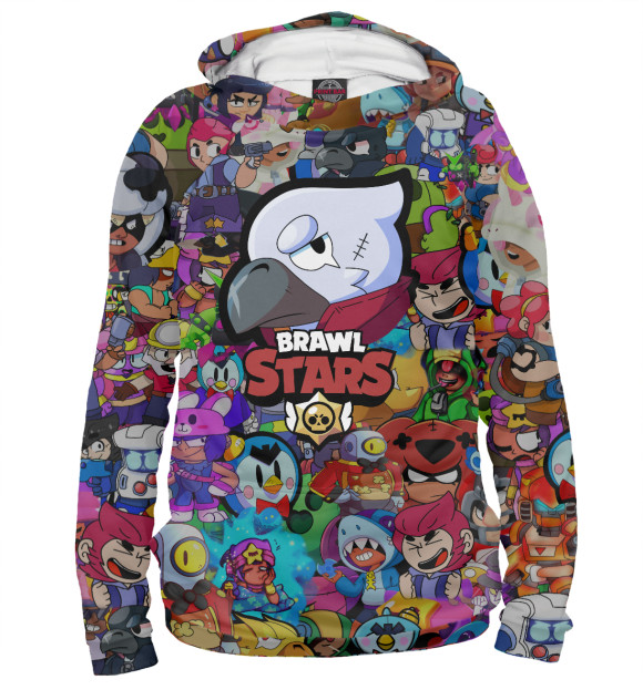 Женское худи с изображением Brawl Stars:Crow цвета Белый