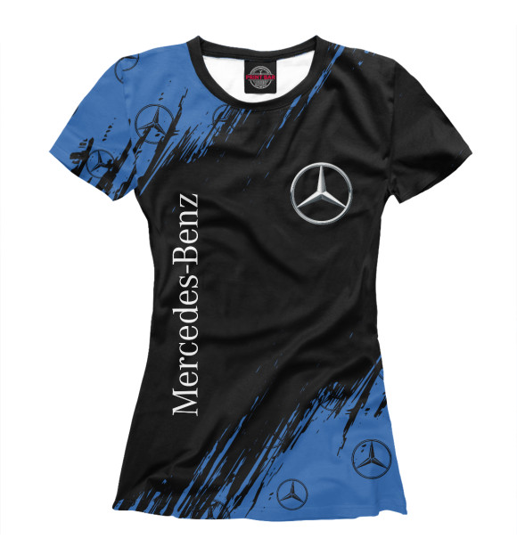 Женская футболка с изображением Mercedes / Мерседес цвета Белый