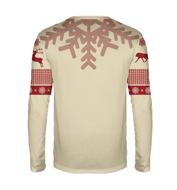 Мужской лонгслив с изображением Никаких оленей цвета Белый