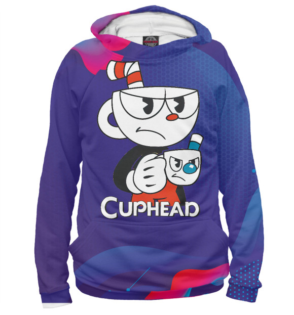 Женское худи с изображением Cuphead цвета Белый