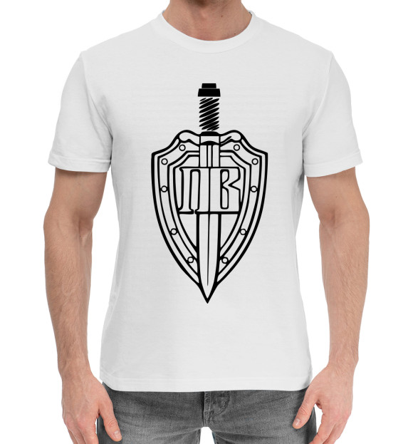 Мужская хлопковая футболка с изображением ПВ цвета Белый