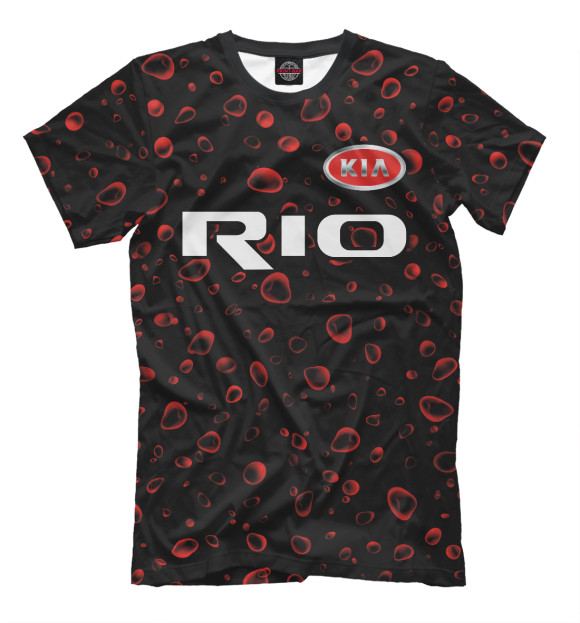 Мужская футболка с изображением Kia Rio | Капли Дождя цвета Белый