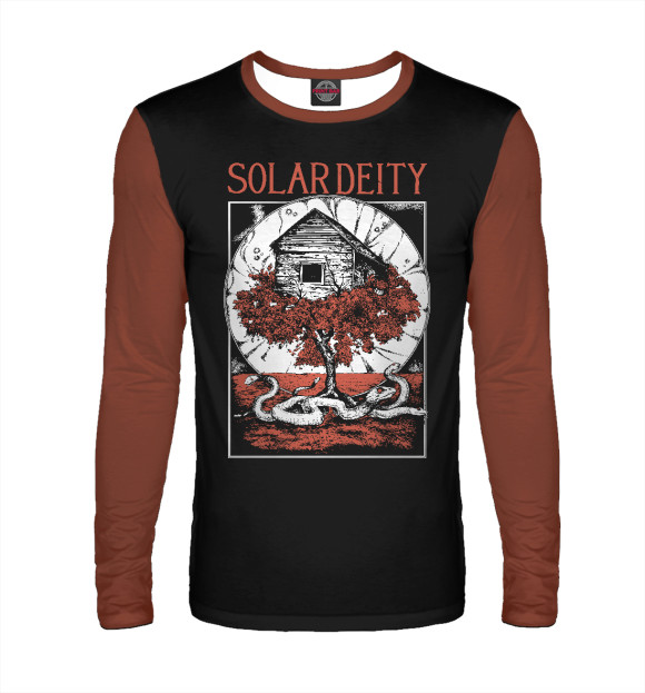 Мужской лонгслив с изображением Solar Deity цвета Белый