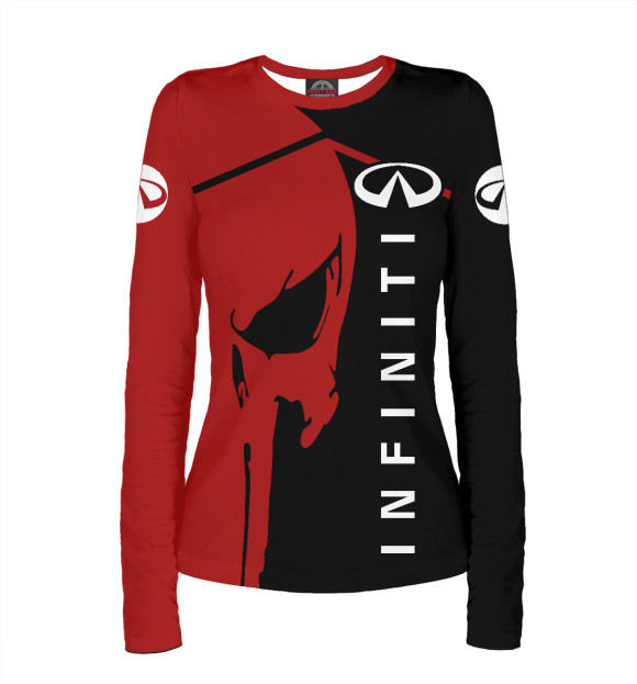 Женский лонгслив с изображением Infiniti цвета Белый