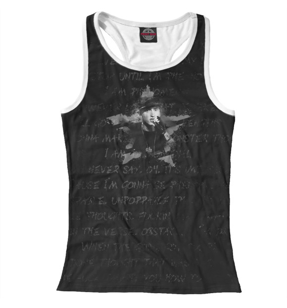 Женская майка-борцовка с изображением Eminem цвета Белый