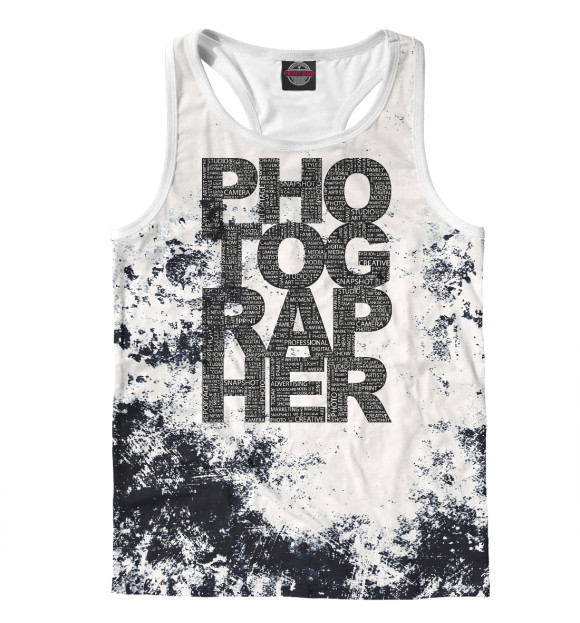 Мужская майка-борцовка с изображением Photographer цвета Белый