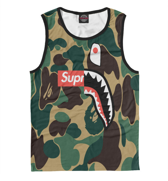 Майка для мальчика с изображением BAPE цвета Белый