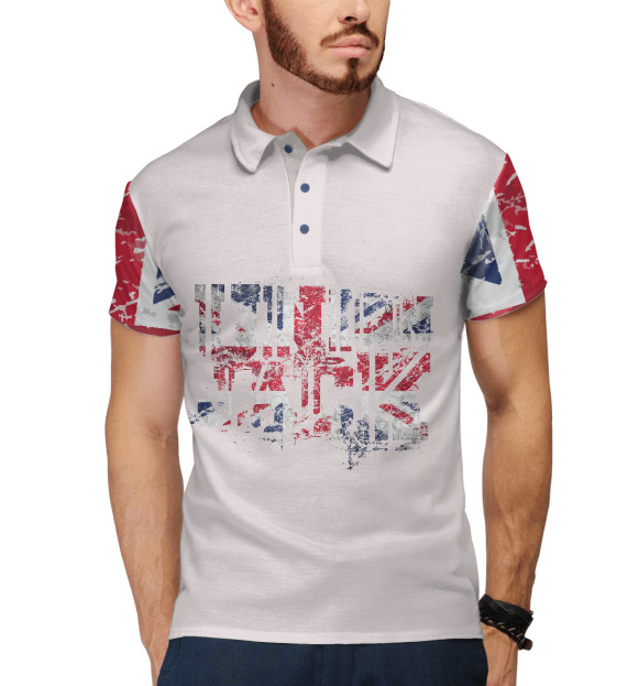 Мужское поло с изображением Union Jack цвета Белый