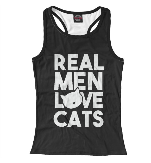 Женская майка-борцовка с изображением Love Cats цвета Белый