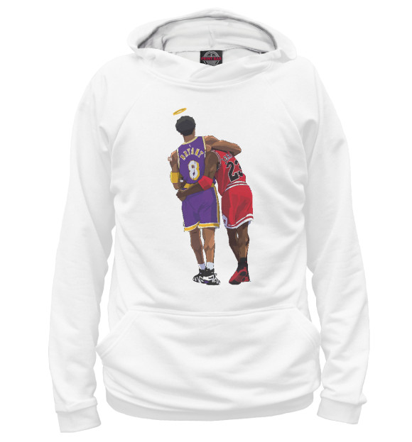 Женское худи с изображением Kobe & Michael цвета Белый
