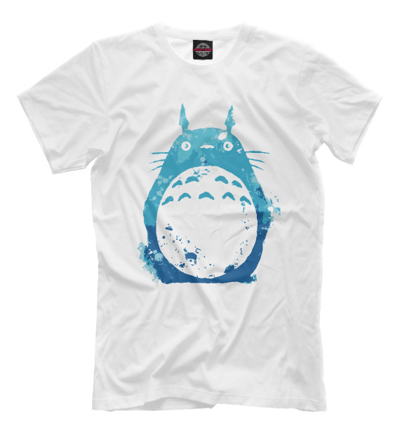Мужская футболка с изображением Blue Totoro цвета Белый