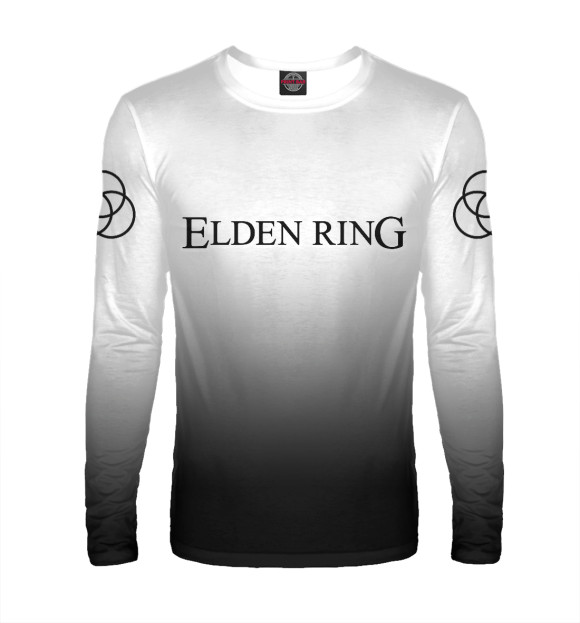 Мужской лонгслив с изображением Elden Ring - Gradient цвета Белый