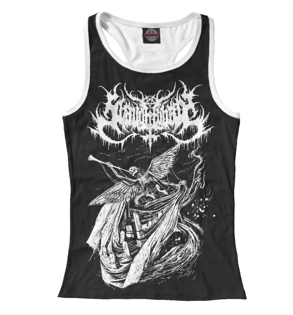 Женская майка-борцовка с изображением Sarcofago цвета Белый