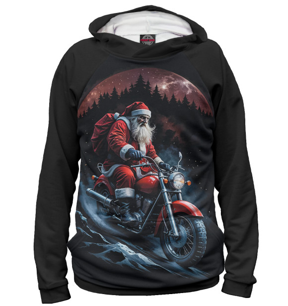 Женское худи с изображением Creepy Santa цвета Белый