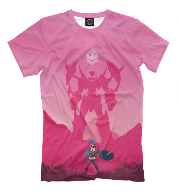 Мужская футболка с изображением Gurren Lagann цвета Белый