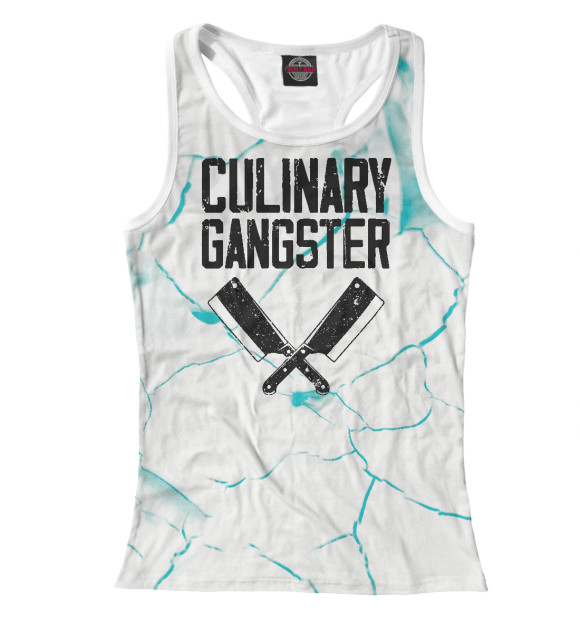 Женская майка-борцовка с изображением Culinary Gangster цвета Белый