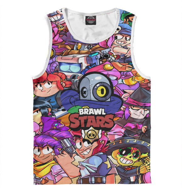 Мужская майка с изображением Brawl Stars Ricochet цвета Белый