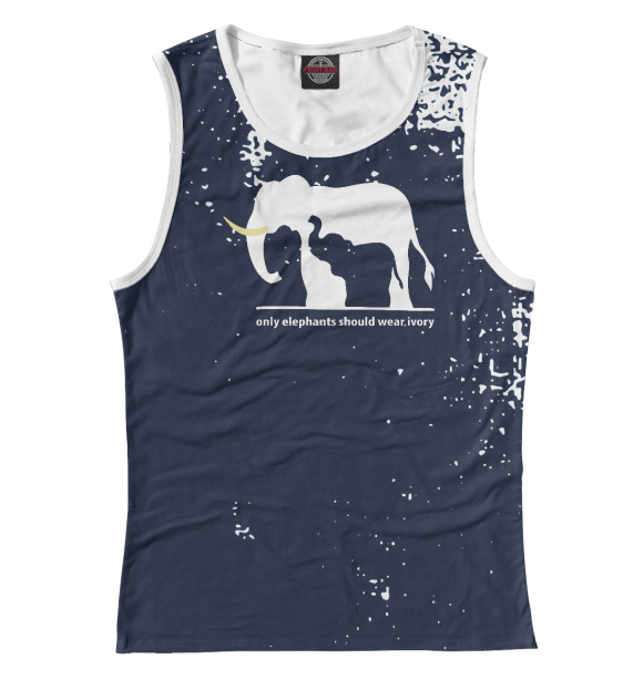 Майка для девочки с изображением Elephants цвета Белый