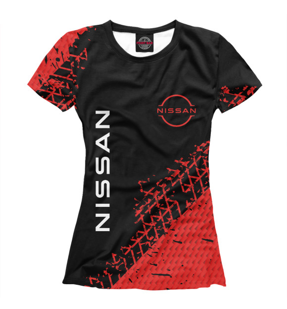 Женская футболка с изображением Nissan / Ниссан цвета Белый