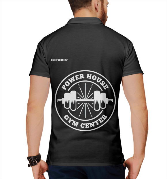 Мужское поло с изображением Бодибилдер цвета Белый