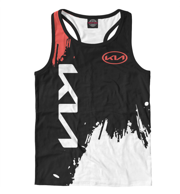 Мужская майка-борцовка с изображением KIA цвета Белый