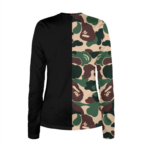 Женский лонгслив с изображением BAPE цвета Белый