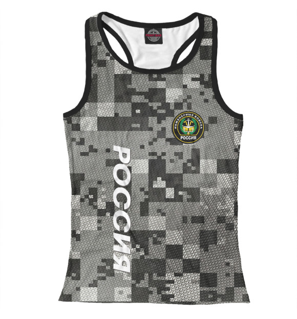 Женская майка-борцовка с притом Инженерные войска цвета Белый Женская майка-борцовка с изображением Инженерные войска цвета Белый