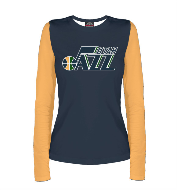 Женский лонгслив с изображением Utah Jazz цвета Белый
