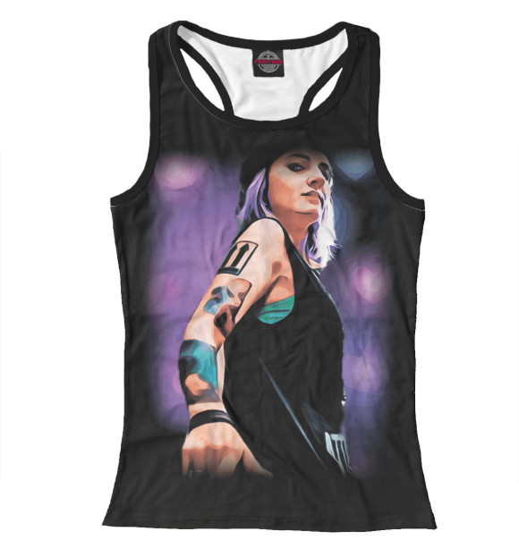 Женская майка-борцовка с изображением Bad girl цвета Белый