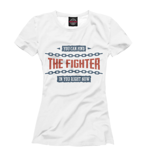 Футболка для девочек с изображением THE FIGHTER цвета Белый